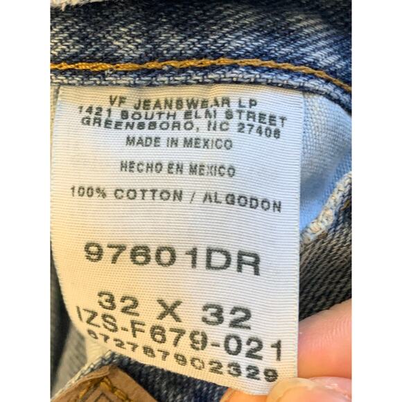 Wrangler Men's Blue Denim Work Skinny Leg Jeans Cotton Blue Size 32/32 - Picture 4 of 5